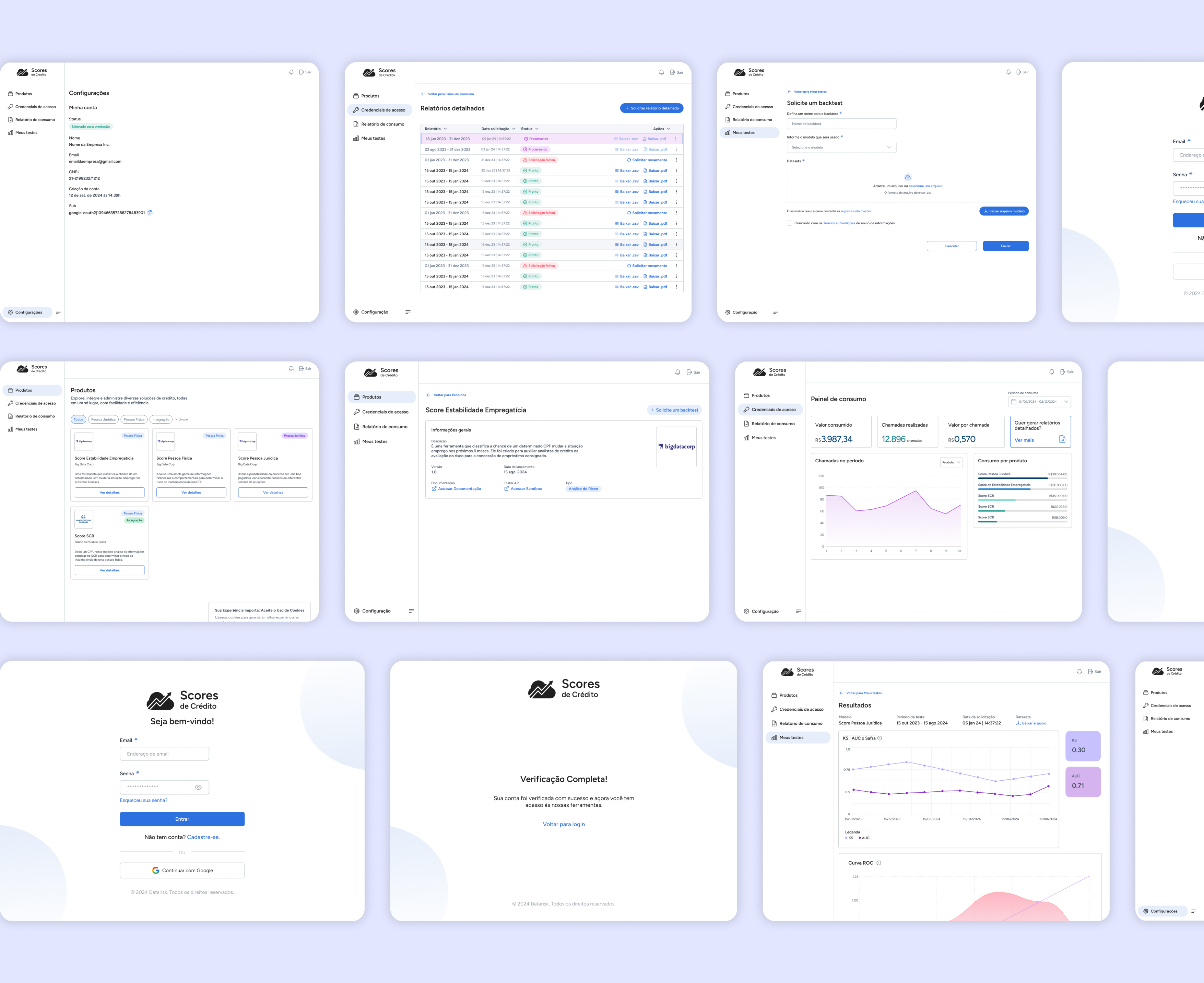 Machine Learning Plataform Screens